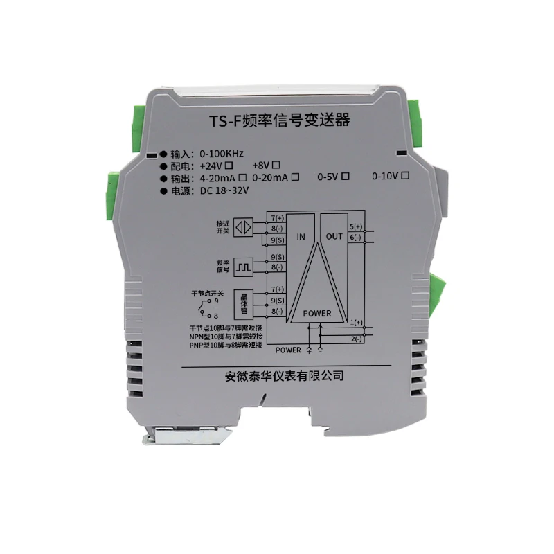 TS-Fシリーズ防爆型周波数アイソレータ 4-20mA/0-10V出力 DIN 35mmレール取り付け 工業オートメーション
