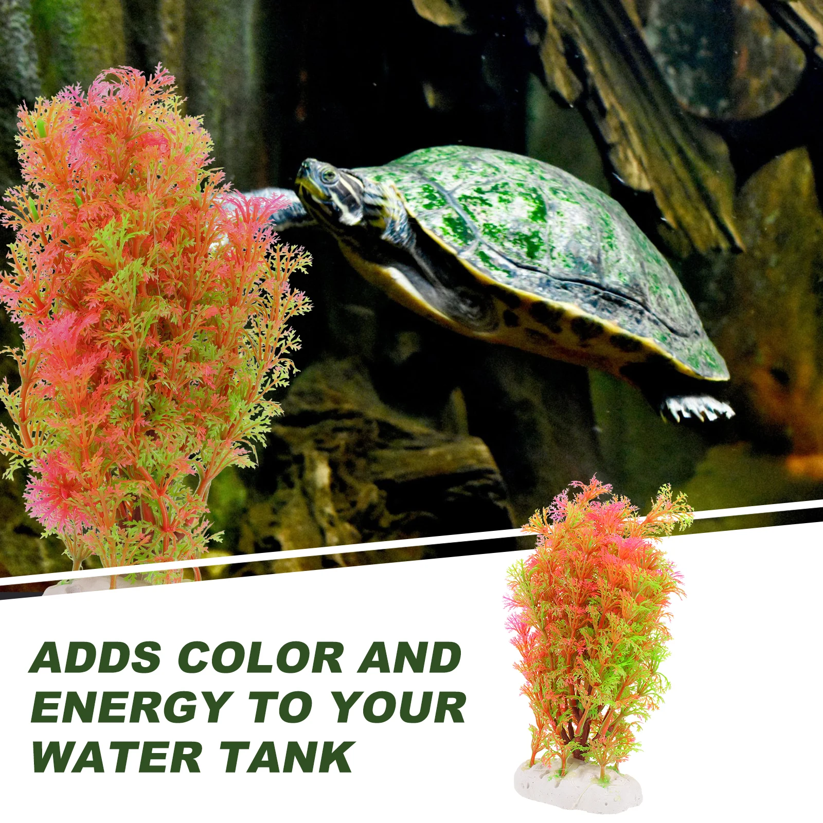 

Fake Plant Decorative Aquarium Plant Plastic Fish Tank Decor Desktop Aquarium Accessory Realistic Fish Tank Supplies