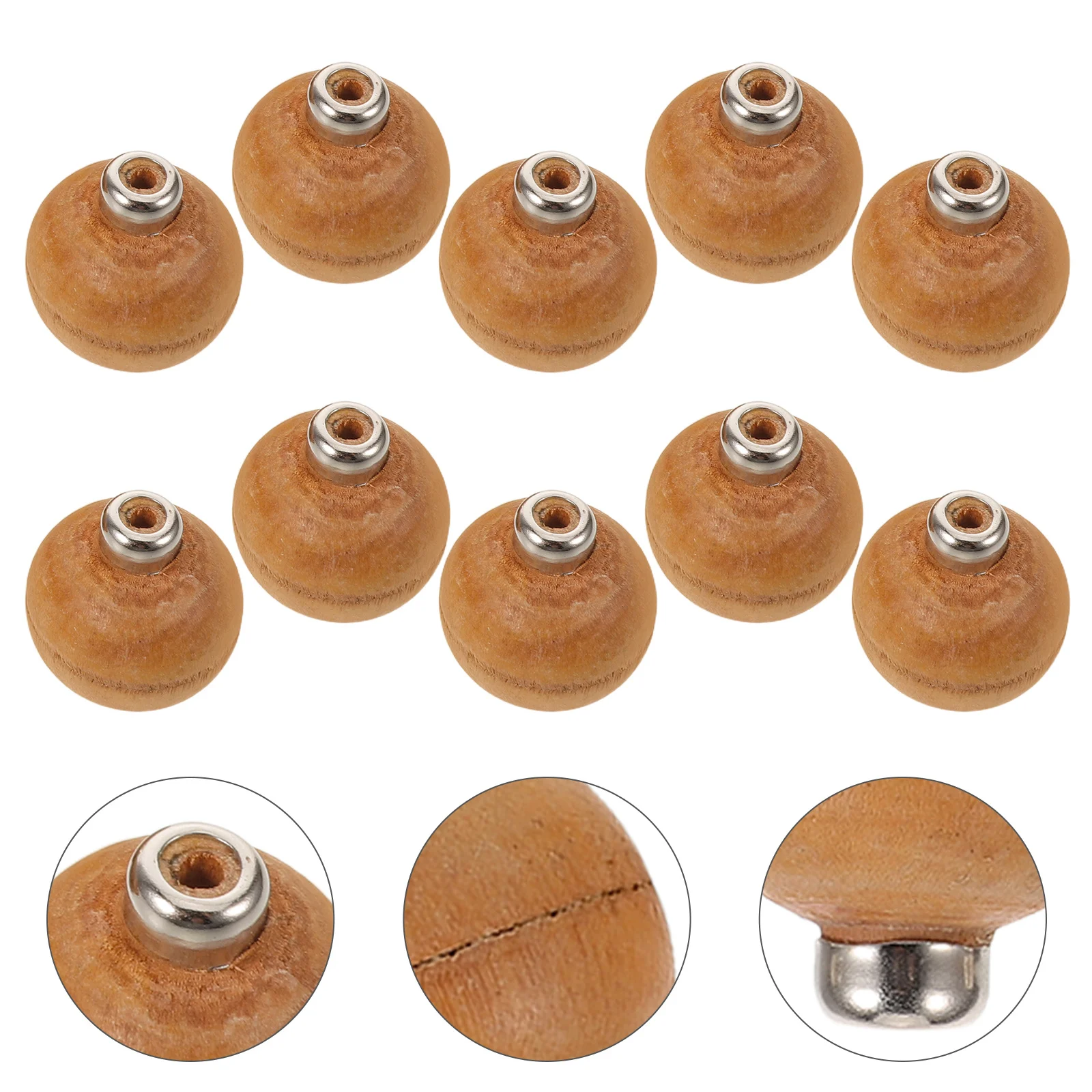 

10Pcs Carve Tool Handles Ergonomic Wooden File Handles Metal Collar Replacement Grip for Wood Engraving Woodworking Accessories