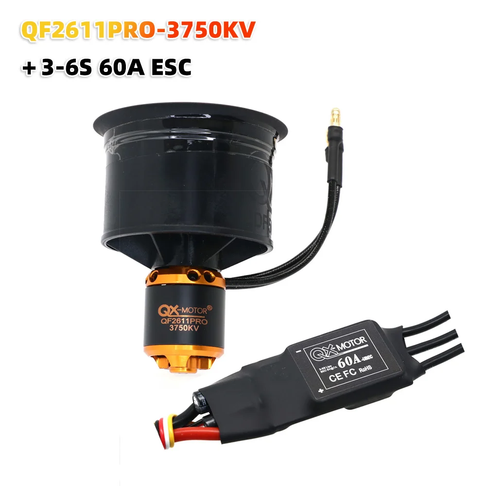 QX-MOTOR 50mm EDF QF2611 QF2611PRO 12blades Kanaalventilator met 3300KV/4000KV/4600KV/5000KV Borstelloze Motor Voor Rc Jet Vliegtuigen