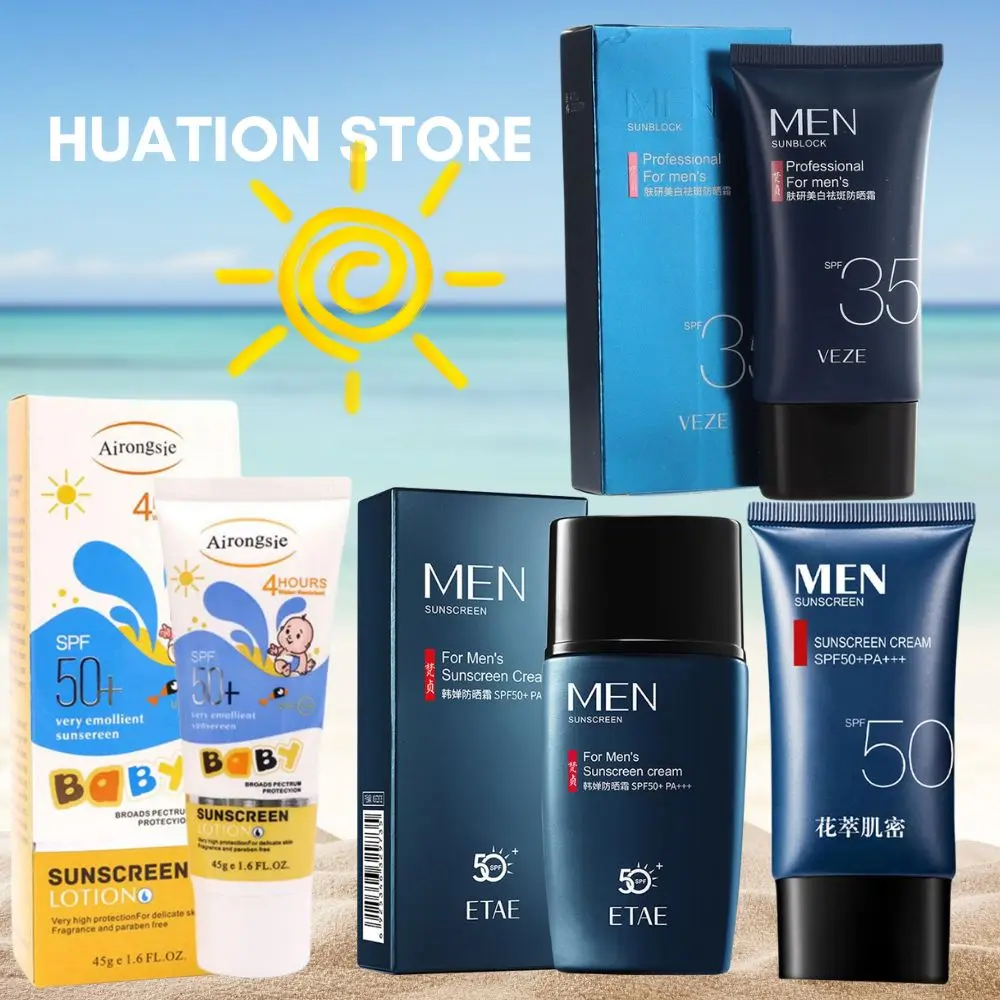 

Солнцезащитный крем-защита для мужчин и детей, солнечный солнцезащитный лосьон для лица, солнцезащитный крем, отбеливающий увлажняющий крем для лица