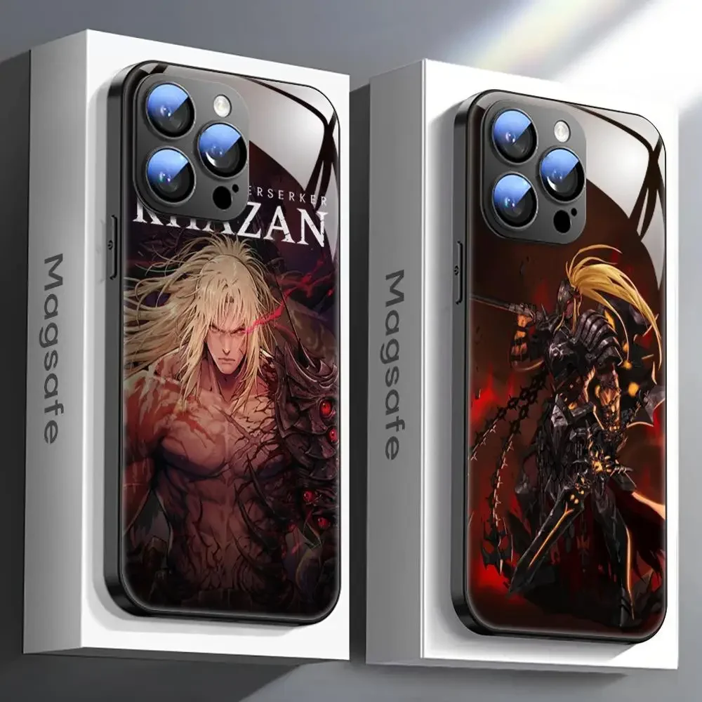 

TGG GAME the first berserker khazan Чехол для телефона для iPhone 16, 15, 14, 13, 12, 11 X XR XS 8 Plus Mini Pro Max Стеклянный магнитный чехол