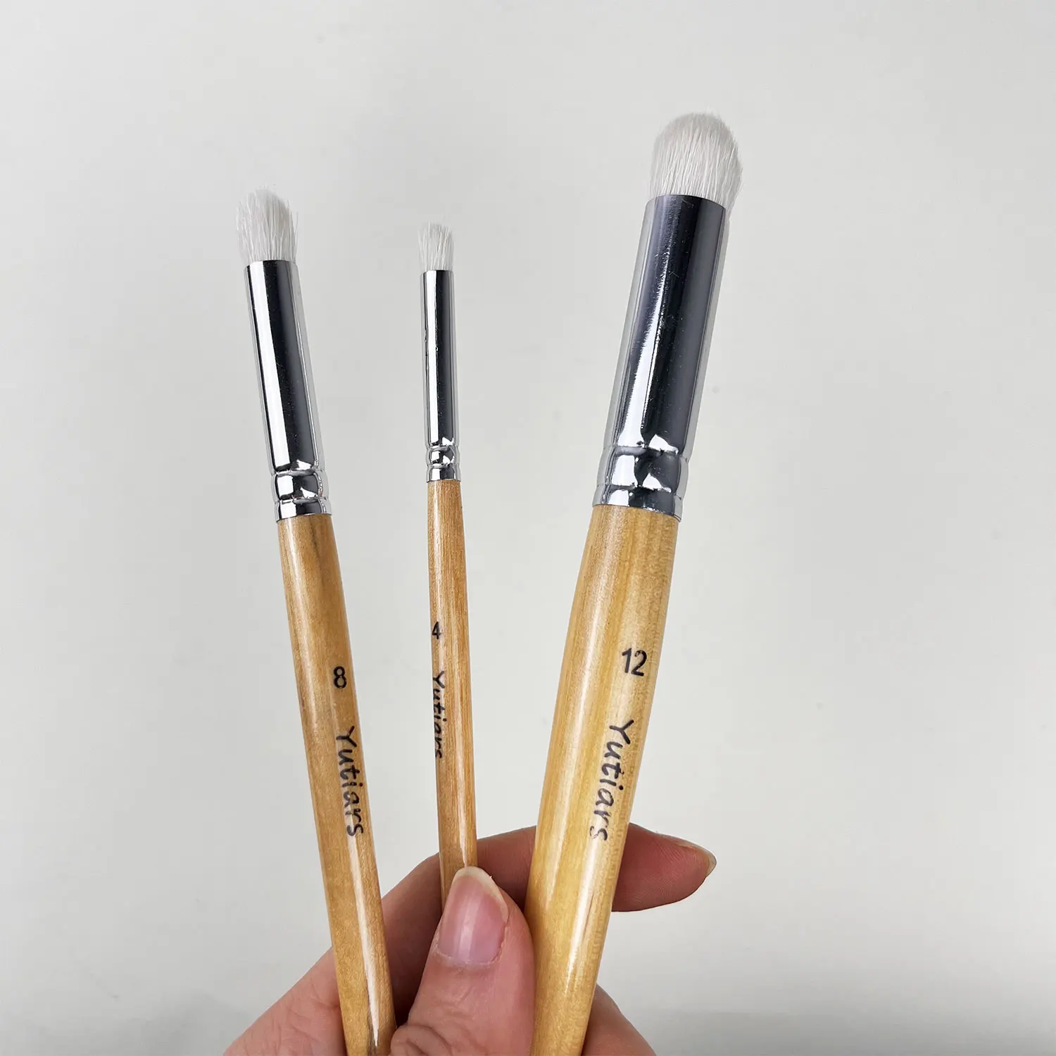 مجموعة فرش طلاء مصغرة مكونة من 3/6 قطع من شعر الماعز الفاخر - مجموعة فرشاة جفاف مقببة لمنمنمات المقياس - أدوات حرفية بمقبض خشبي