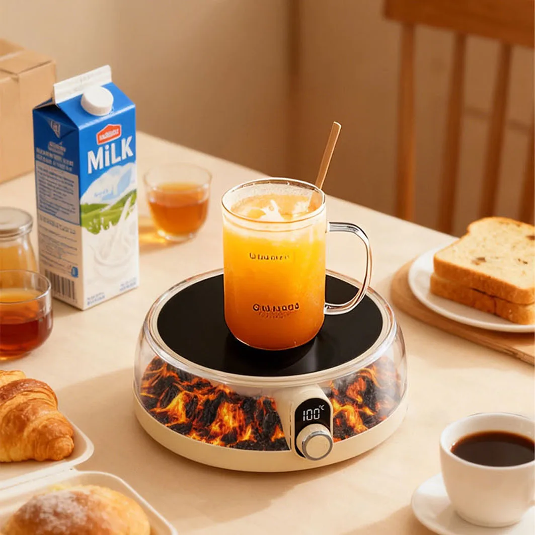 جهاز تسخين كوب القهوة الكهربائي بقدرة 300 وات مع ماكينة صنع الشاي الساخن الذكية ذات الضوء المحيط 100 ° C لوحة التدفئة كأس كوستر لوح تسخين ل 220 فولت