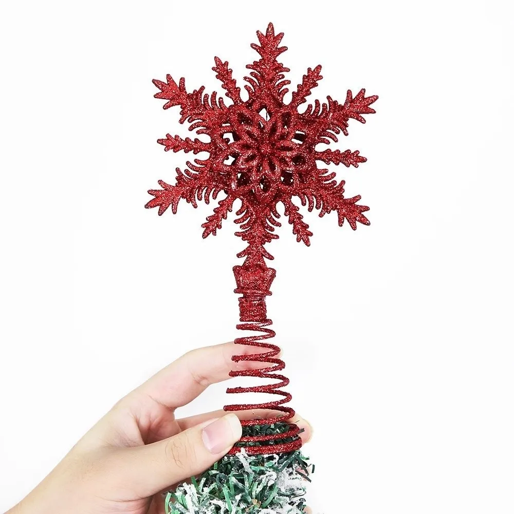 Snowflake Christmas Tree Toppers 3D Multi-layer Christmas Tree Top Snowflake Decoration Hollowed-out Snowflake Ornament