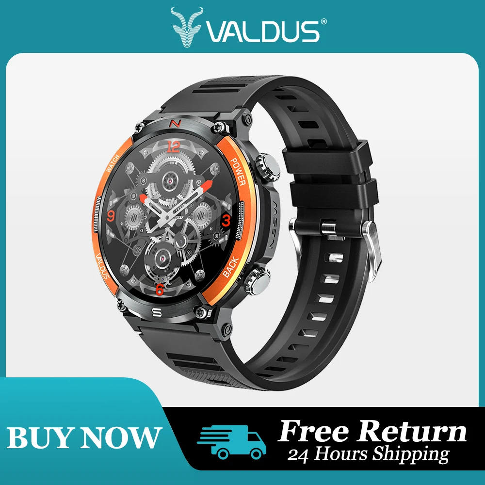 VALDUS Bluetooth Call 420MAh Large Battery New Outdoor Sports Three-proof Smart Watch Compass IP68 Waterproof Smartwatch