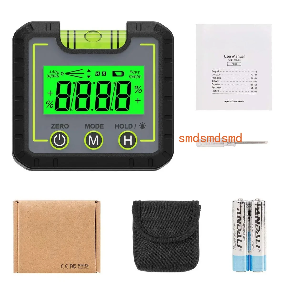 Digital Level Angle Gauge Mini Angle Finder Level Box with V-Groove Magnetic Base&Backlight LCD Bevel Gauge Inclinometer