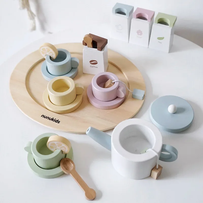 

Simulated Tea Set pot Children's Home Kitchen Afternoon Dessert Ice Cream Cake, Cutting Toys