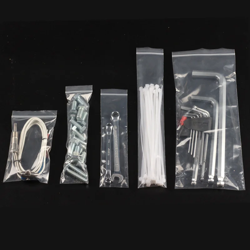 StoBag 500/100pcs Transparent Long Ziplock Bags Plastic Clear Self-sealing Waterproof Thick Storage Reusable Pouches Wholesale