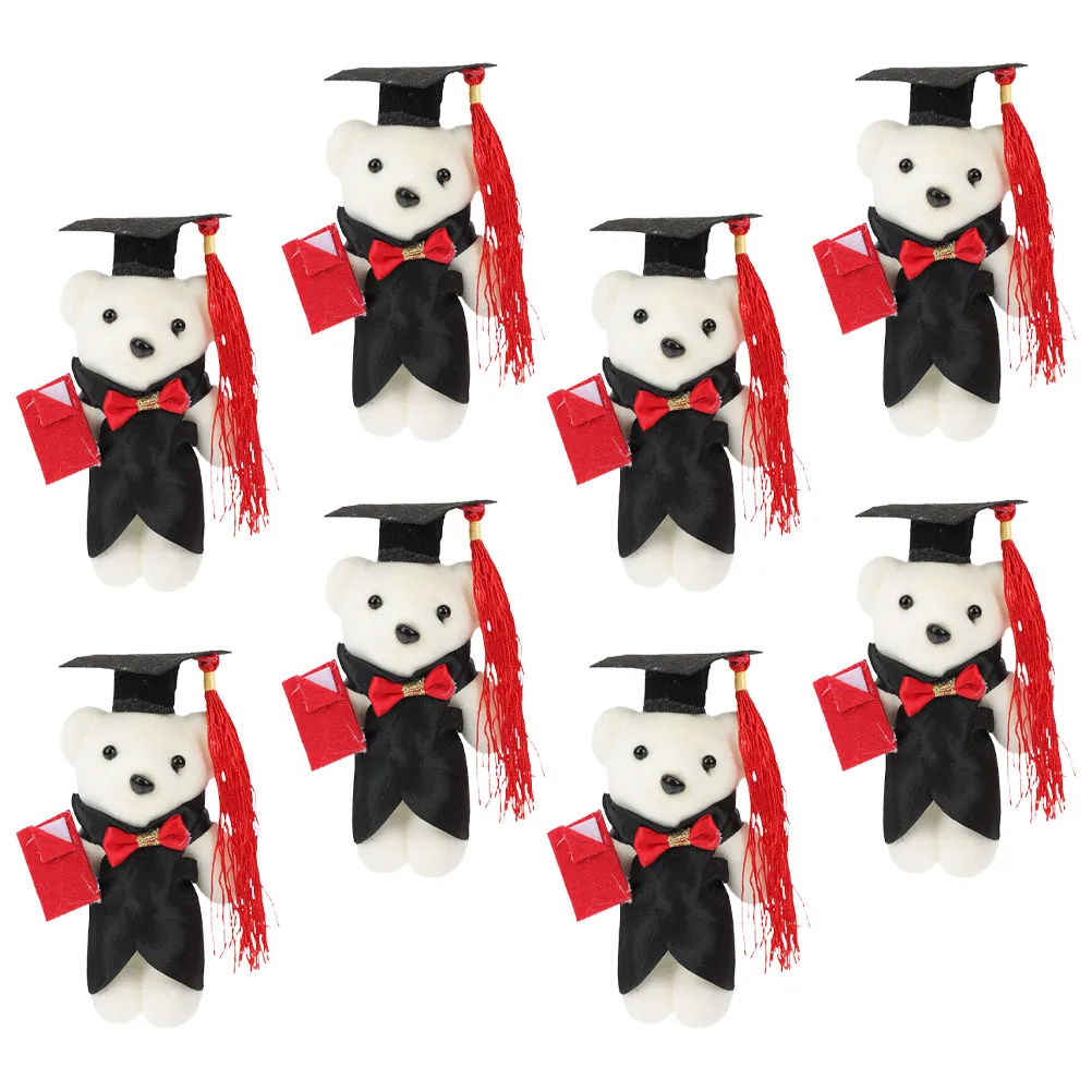

8 Pcs Mini Grad Animal Doctor Bear Congrats Material Bouquet for Graduation