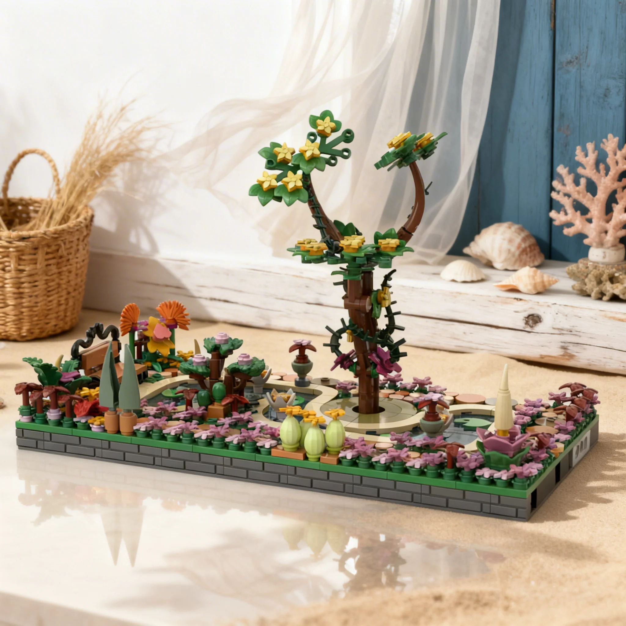 844pcs MOC Botanical Park Modular Architecture Street Scene Model Building Blocks Design Collection Parts Bundle Space Toy Gift