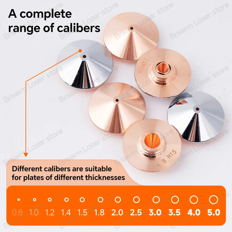 فوهة ليزر Briserm D32 M14 فوهة القطع بالليزر 1.0 1.2 1.5 2.0 كروم مزدوج واحد لرأس ليزر Raytools Precite Boci #5