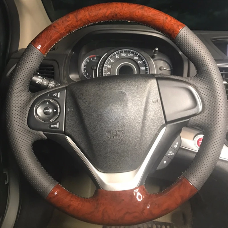 

Hand Stitched Microfiber Leather Car Steering Wheel Cover Protector For Honda CR-V CRV 2012 2013 2014 2015 2016 Car Interior