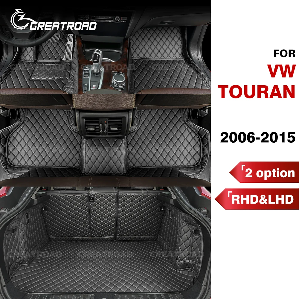 

Автомобильные коврики для Volkswagen Touran 5 Seat 7 Seat 2006-2015 2014 2013 12 Коврик для багажника на заказ Автоматические подушечки для ног Аксессуары для интерьера