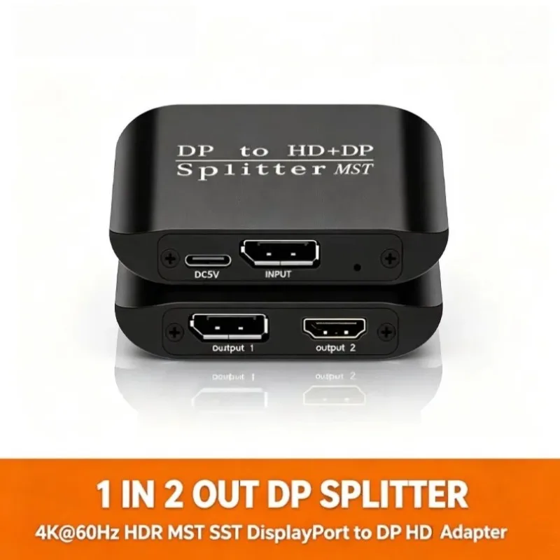 DP to HDMI DP Splitter VIKEFON 1 Input 2 Output 4K@60Hz HDR MST SST DisplayPort Adapter For Dual Monitor Desktop Laptop PC Use