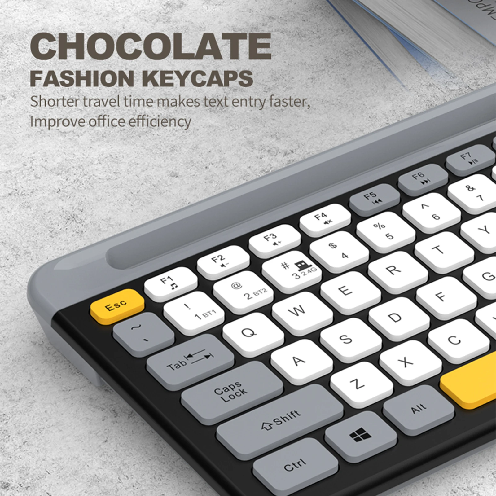 K100 2.4G Keyboard Nirkabel 100 Tombol Bluetooth Dual-Mode Keyboard Isi Ulang Ultra-tipis Keyboard dengan Dudukan Ponsel untuk Menghitung