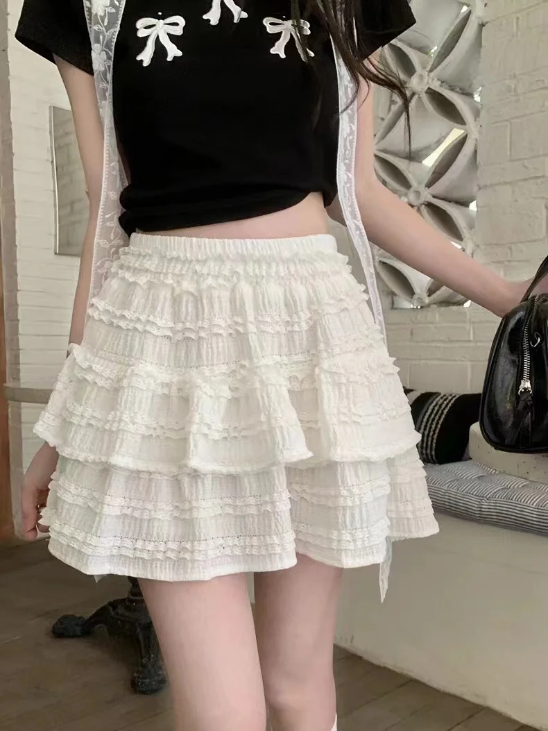 

Юбки Женский многослойный фартук Jk Feminina Semir Dot Базовый теннис Легкий спортивный фартук с аппликацией Базовые осенние краски нестандартной формы Гладкая