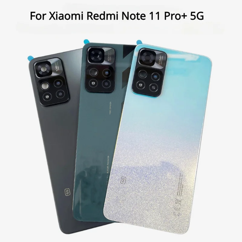 Back Glass Cover For Xiaomi Redmi Note 11 Pro+ 5G battery back cover 21091116UG 21091116UC Replacement With Camera Frame