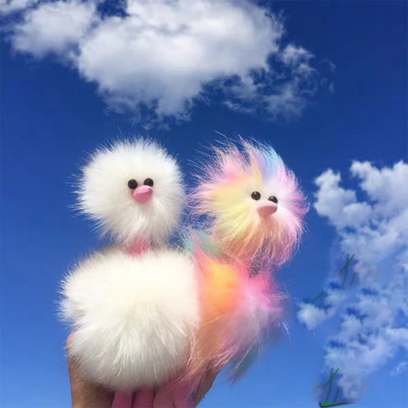 1pcs ใหม่สีสันตุ๊กตานกกระจอกเทศโทรศัพท์น่ารักแฟชั่นเครื่องประดับรูปสัตว์พวงกุญแจตุ๊กตากระเป๋าเป้สะพายหลังจี้อุปกรณ์เสริมของขวัญ