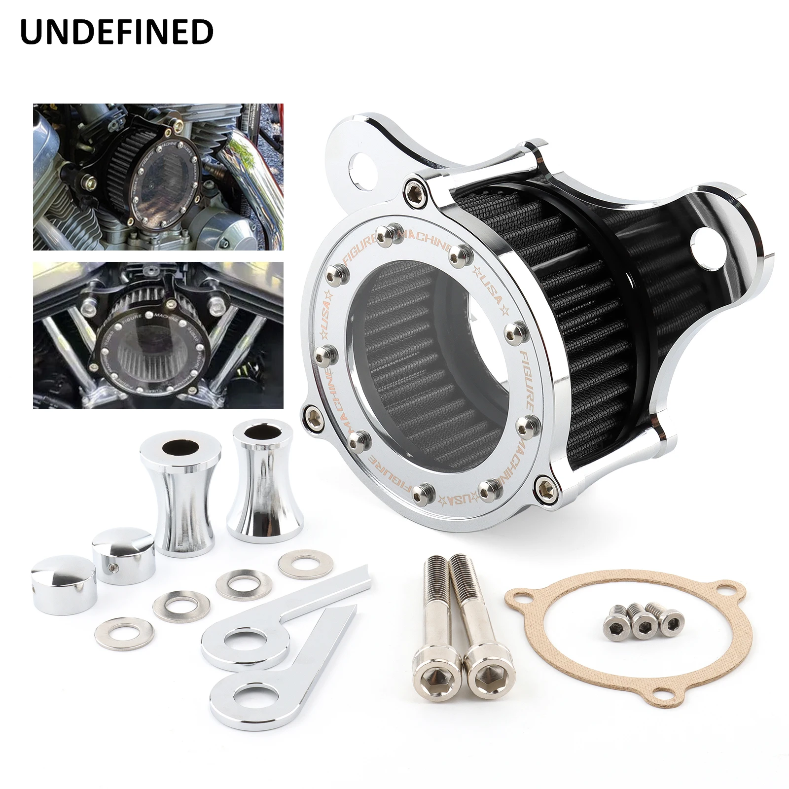 

CNC Chrome Air Cleaner Intake Filter For Harley Touring Road Street Glide Electra Glide Road King Trike Glide CVO 2008-2016