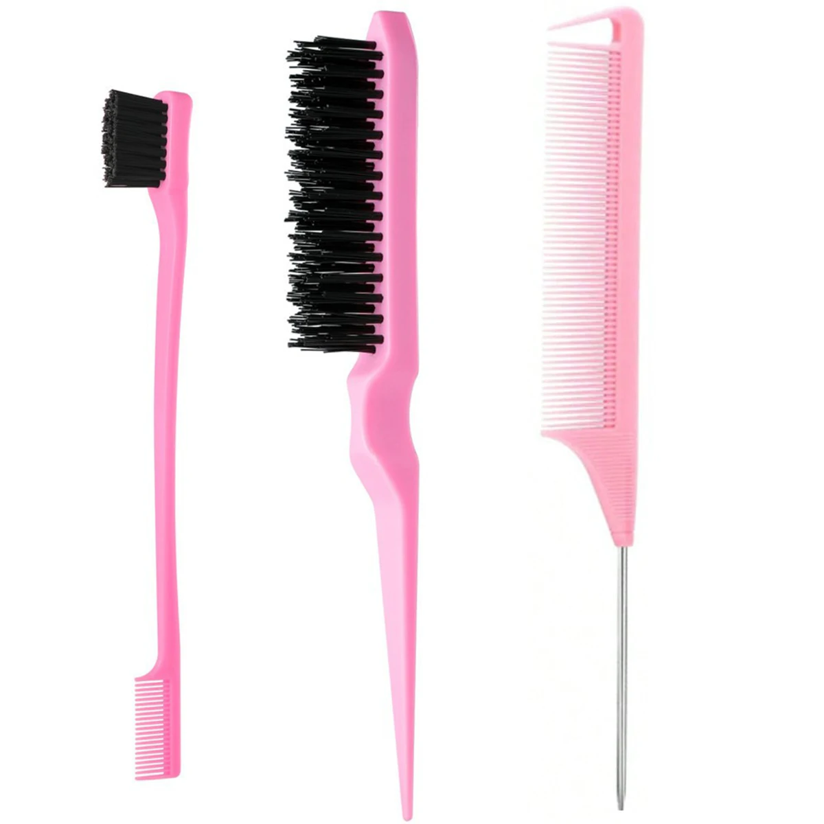 3-Piece Hair Styling Comb Set with Brushes