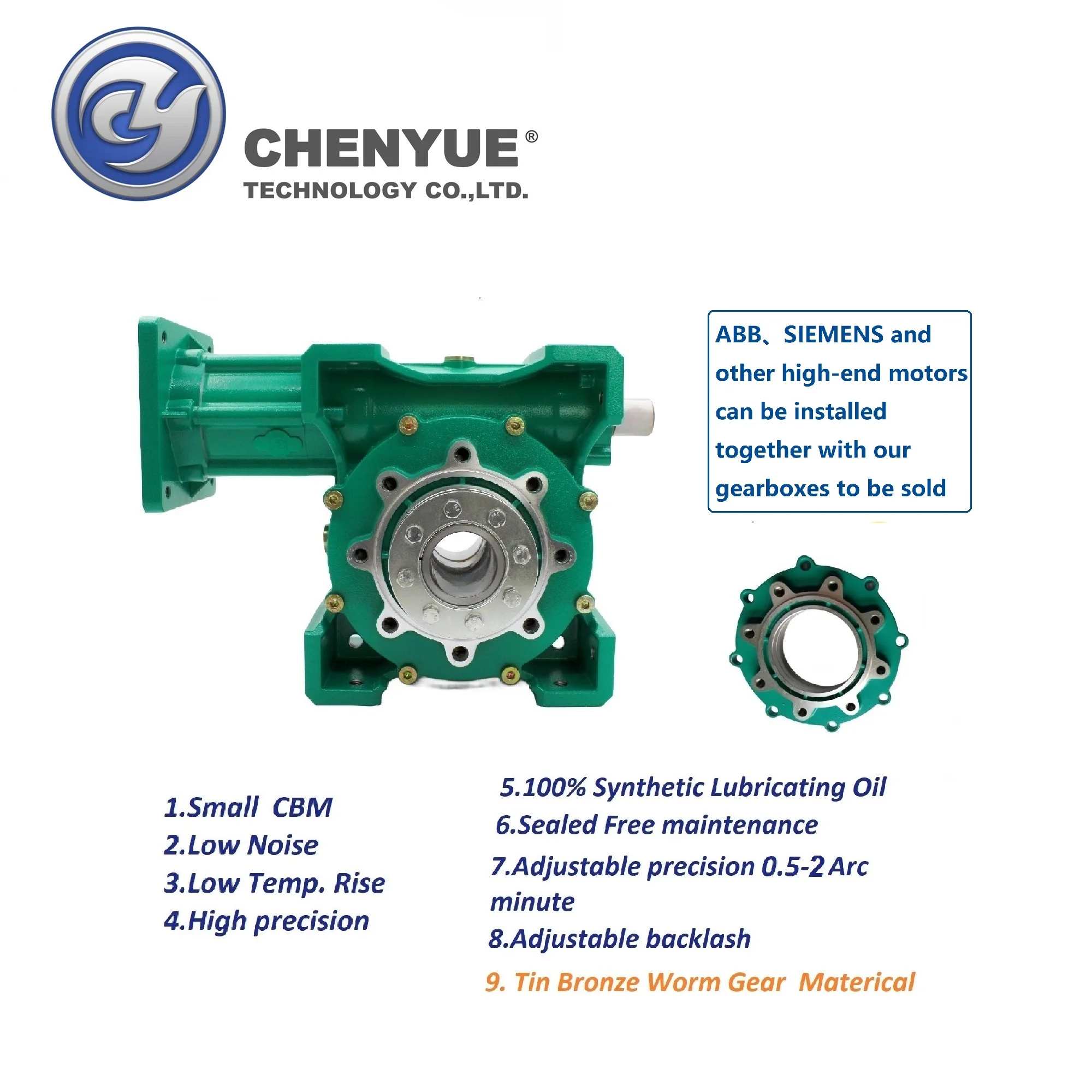 CHENYUE  High Precision 0.5-2Arc minute Worm Gearbox CYCM90-VS Input shaft 19/20/22/24/28 Output 40 Free Maintenance