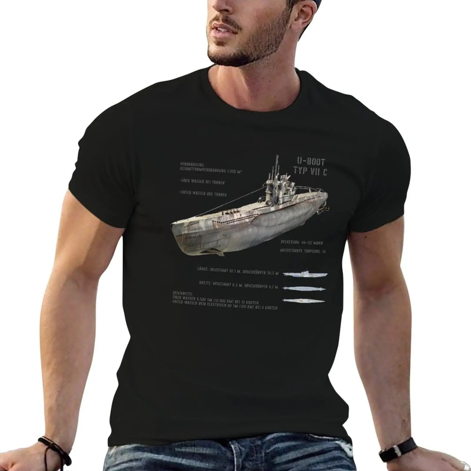 

shirt U-Boat German C man t for T-Shirt VII Type printed Kriegsmarine in man WW2 luxury shirts t German