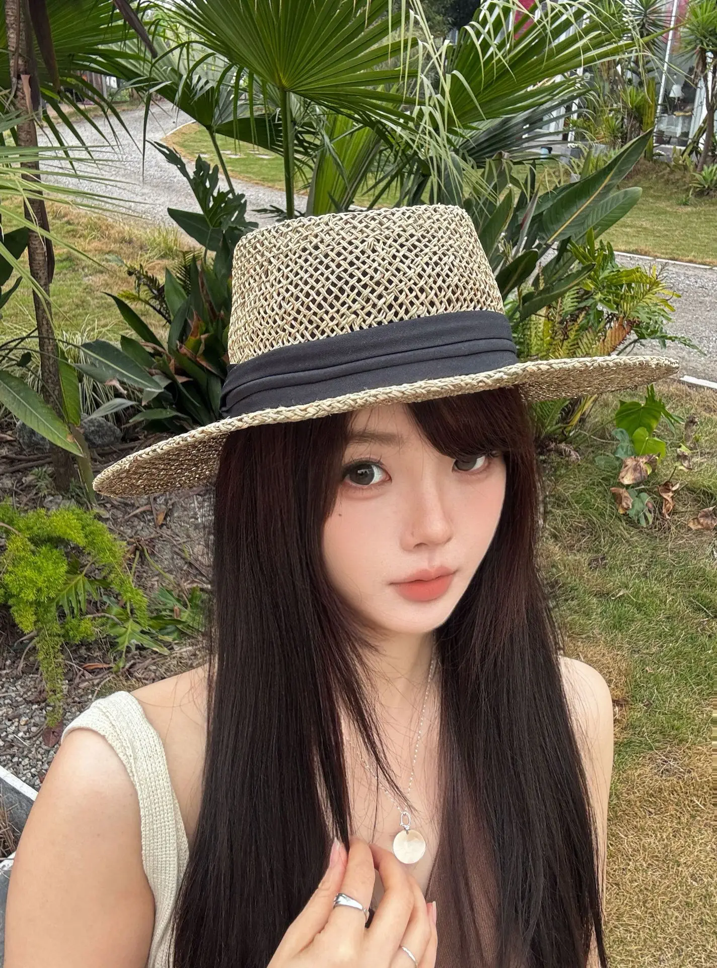 Handwoven Straw Fedora Hat Wide Brim Breathable Summer Sun Hat Ladies Beach Resort Travel Outdoor Casual UV Protection Cap