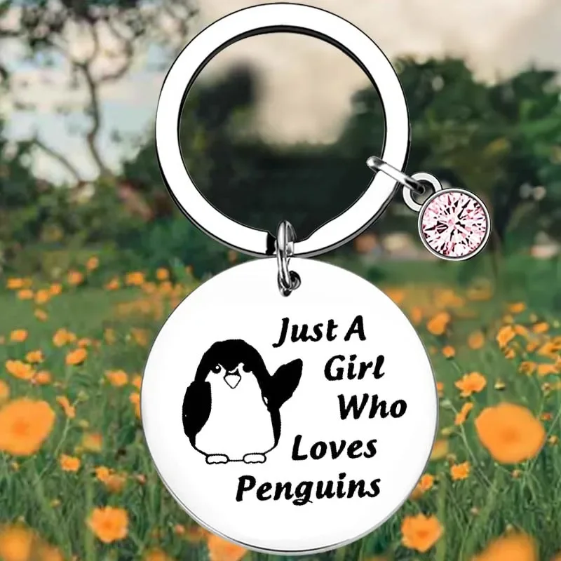 

pet animal Penguin Key Chain Ring Penguin Lover Gift keychains pendant Just a Girl Who Loves Penguin gift