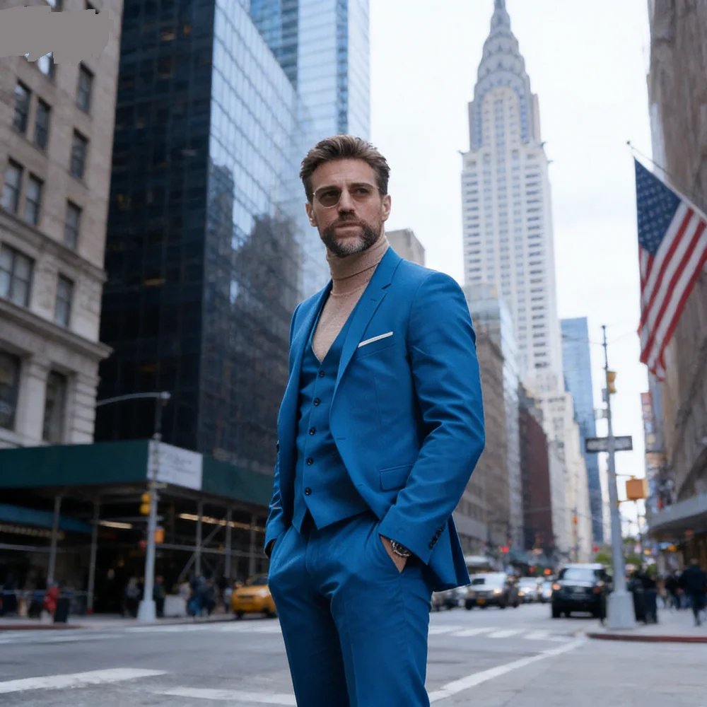 

Классические свадебные однотонные костюмы из трех предметов для курения Ternos Fino, регулируемые мужские деловые костюмы для жениха и праздничных мероприятий