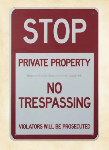 Stop Private Property No Trespassing metal tin sign decorative wall decals sign