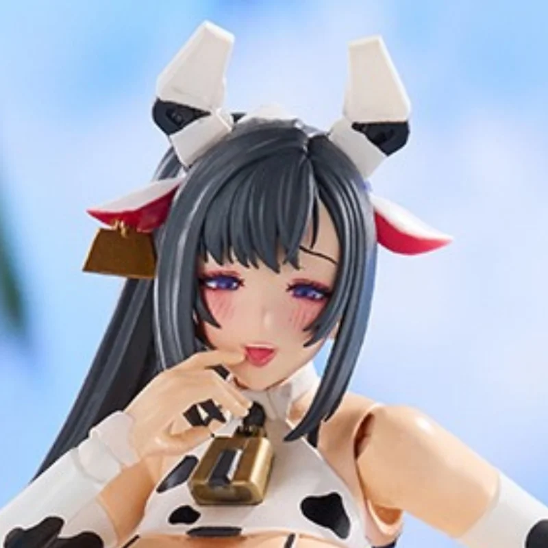 Authentic 16cm Milky White Cow Pattern Anime Articulated Action Figure 1/12 Collectible For Adult Collection Display