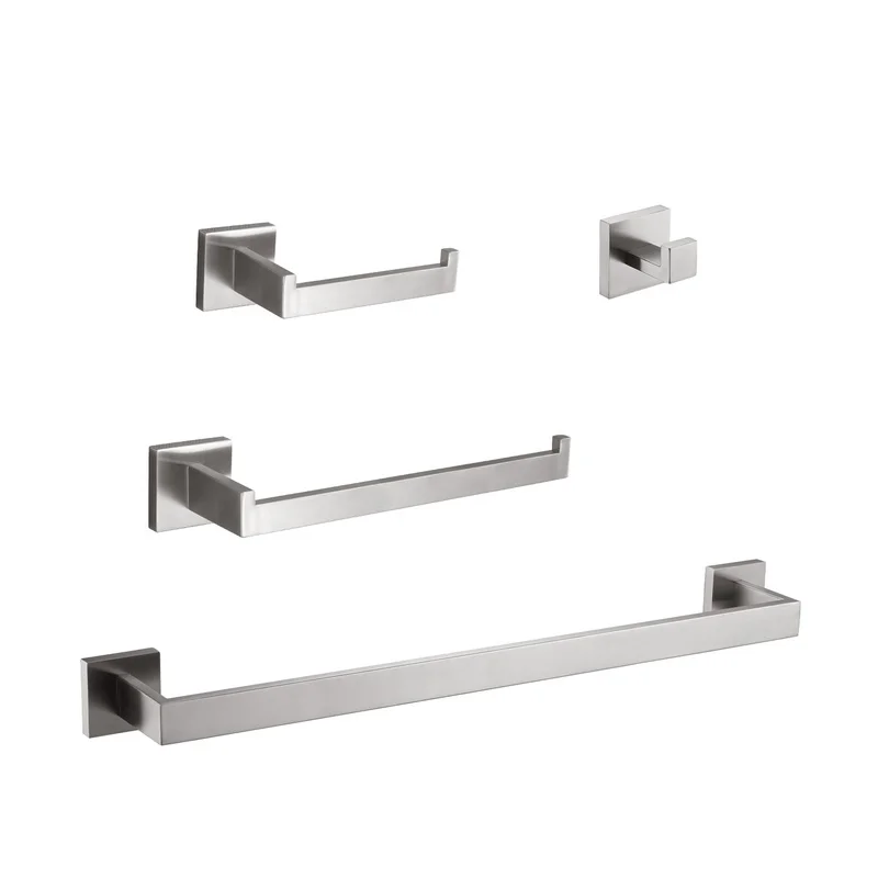 

4-Piece Bathroom Hardware Set, Modern Wall Mount Accessories for Sink and Mirror