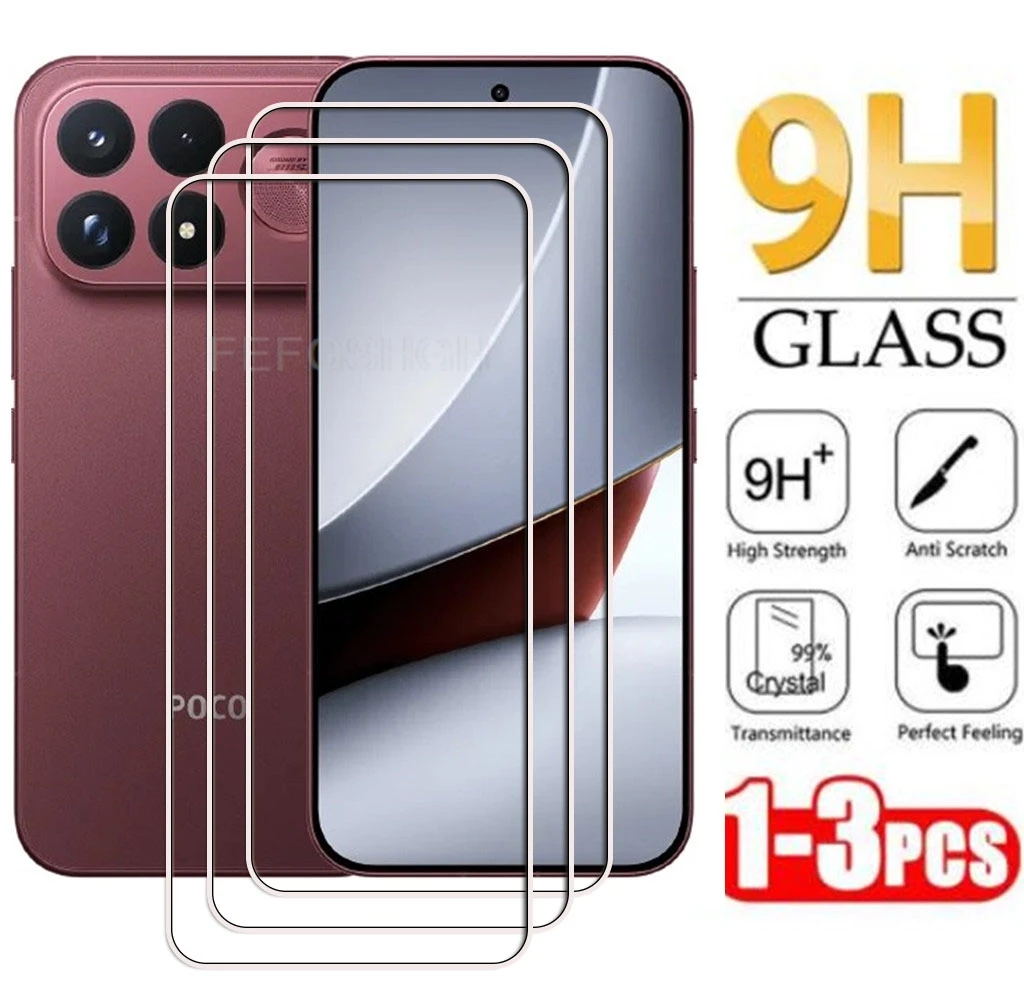 1-3 PCS 9H HD Tempered Glass For Xiaomi Redmi K100 Pro Max Poco F9 Ultra Poco F9 Pro Screen Protective Protector Cover Film