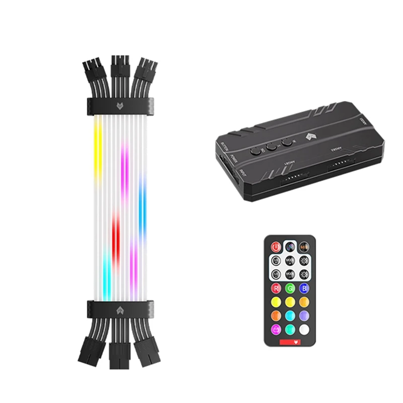 3X8pin ARGB กราฟิกการ์ดสายไฟ RGB Power Extension Cable RGB PSU สําหรับ 30XX 40XX กราฟิกการ์ด