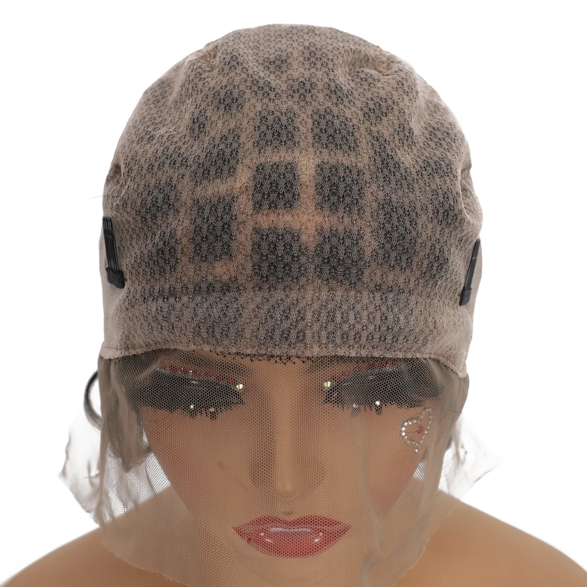 หมวกวิกผมแบบเต็มศีรษะสำหรับทำวิกผม 99 ปม พร้อมผมเบบี้แฮร์ สำหรับถักโครเชต์และถักเปีย สีดำ ปรับขนาดได้