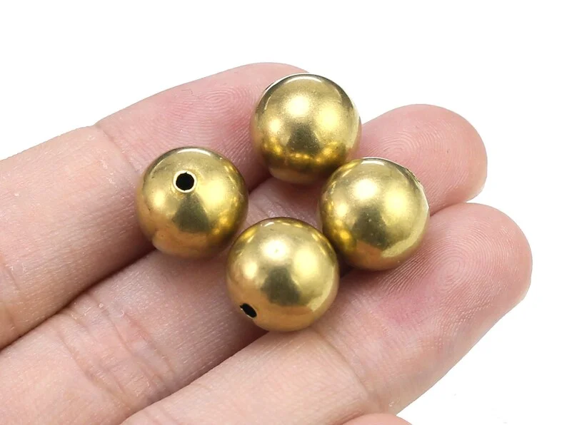 Brass Round Beads, Round Spacer Beads, Bracelet Beading, 3mm 4mm, Matal Slider Beads, Jewelry Making R2320