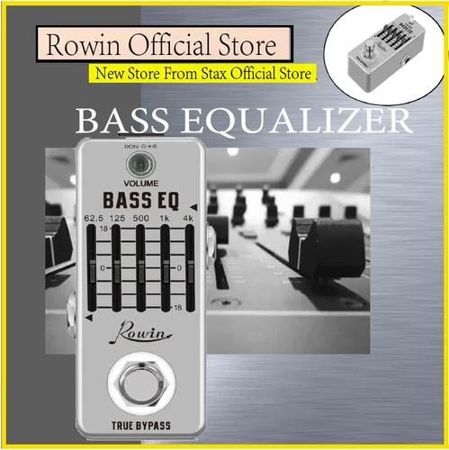 Rowin-pedales ECUALIZADOR DE 5 bandas para LEF-317B, Pedal EQ de bajo con gráfico de 5 bandas, Mini tamaño True Bypass