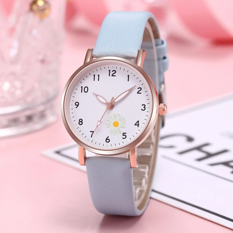 

Простые модные часы для девочек и женщин, светящиеся в темноте, милый кожаный ремешок, студенческие повседневные часы для повседневной носки