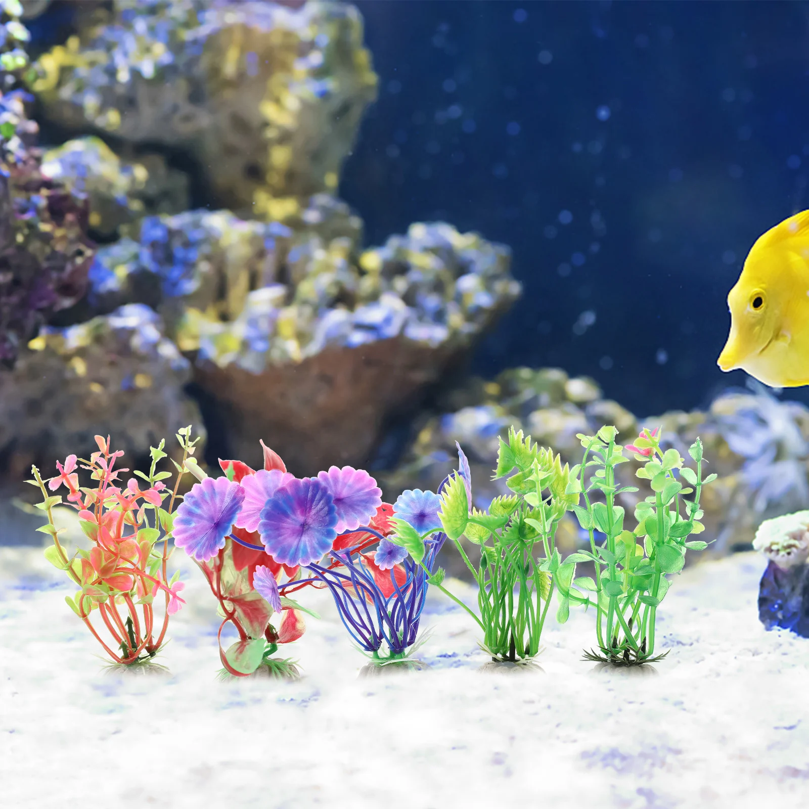 

10pcs Artificial Water Plants Fake Fish Tank Grass Aquarium Decorative Accessories Plastic Large Supplies Pets Habitat Scenery