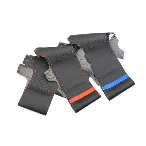 Imagen 2 del producto Trenzas en el volante del coche para Kia Rio 2017 2018 2019 Rio5 2019 K2 2016 Picanto Morning 2017 embellecedor de cubierta de cuero perforado