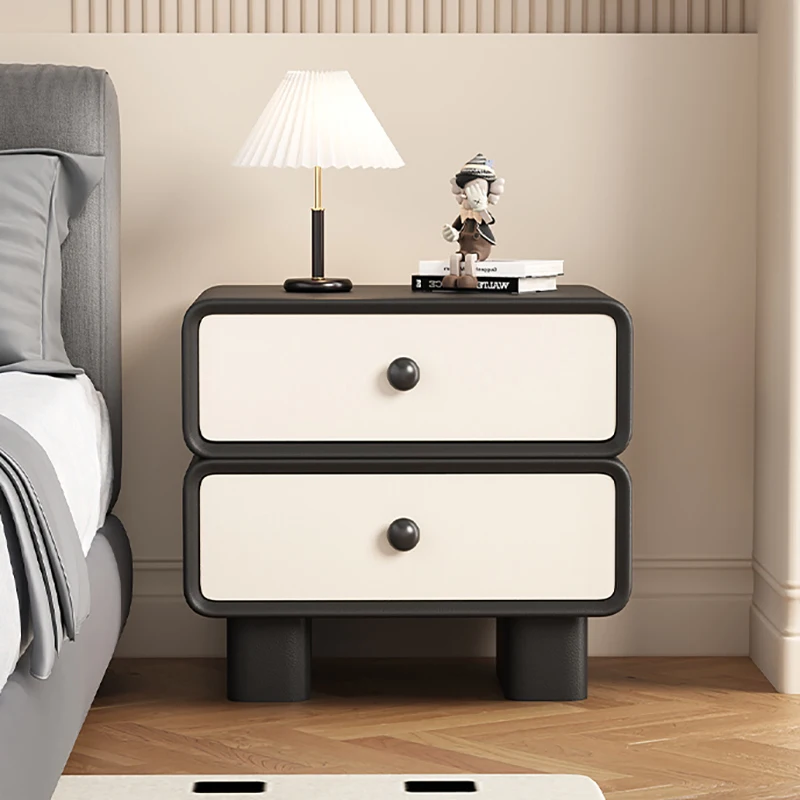 

Rattan Drawers Nightstand Minimalist Cute Modern Night Luxury Charging Nightstands Irregular Mesitas De Noche Bedroom Furniture