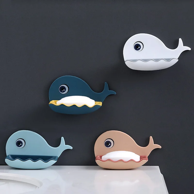 Whale Shape Soap Box Drain Soap Holder Box Bathroom Shower Soap Holder Sponge Storage Container Plate Tray Bathroom Accessories