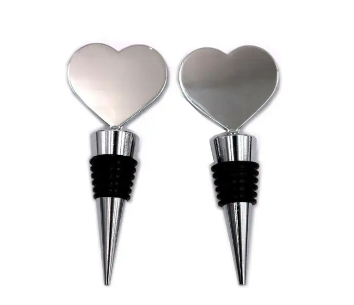 200pcs Heart Blank Metal Wine Bottle Stopper for DIY Crystal Dome Cabochones Accessory SN4239