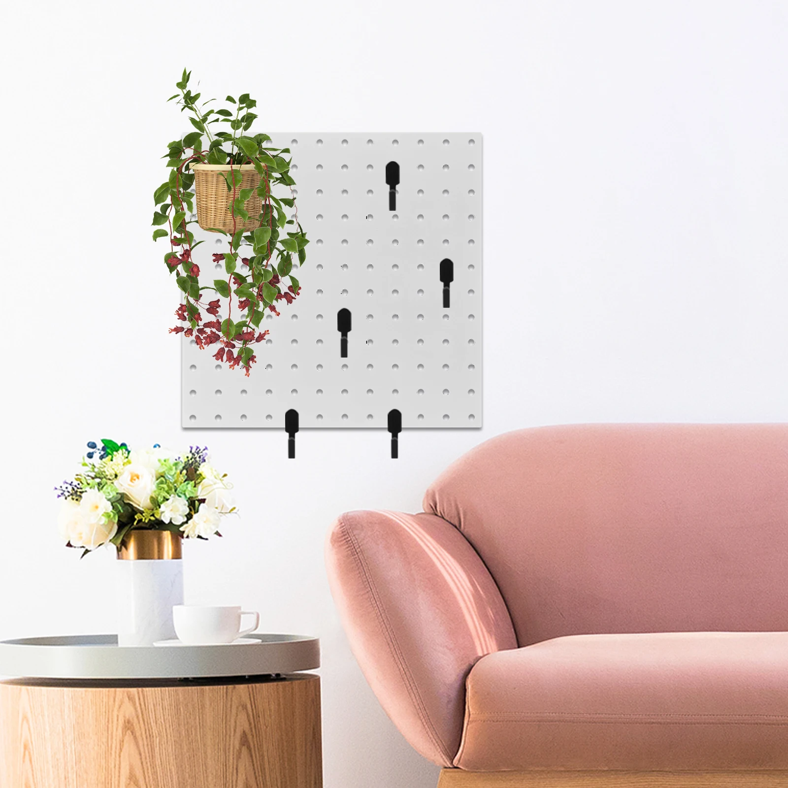 

40Pcs Single Hook Pegboard Storage Rack Versatile Organizer for Kitchen Bedroom Office Black Hooks for Peg Boards Pegboard