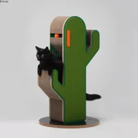 Cat Climbing Frame Double Layer Kitty House Cactus Cats Climbing Frame Integrated Toy Wear-resistant Sisal Cat Scratching Posts