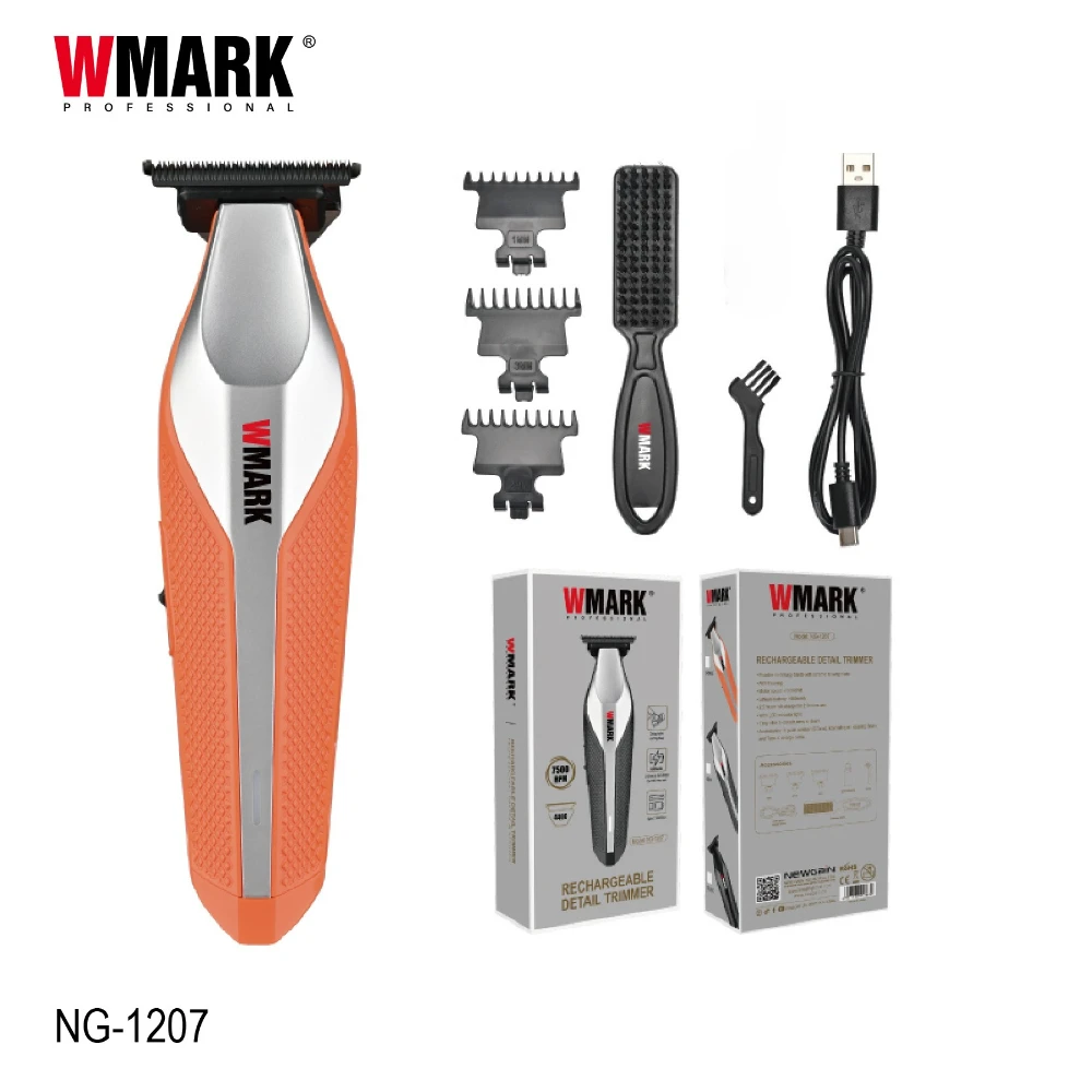 2025 新しいヘアトリマー WMARK NG-1207 新しい粉末冶金彫刻はさみ充電