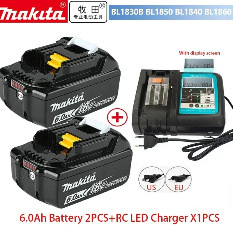 

100% Original Makita 6.0 Ah 18V Rechargeable Power Tool Battery, Replaceable LED Lithium-ion, LXT BL1860B BL1860BL1850 BL1830