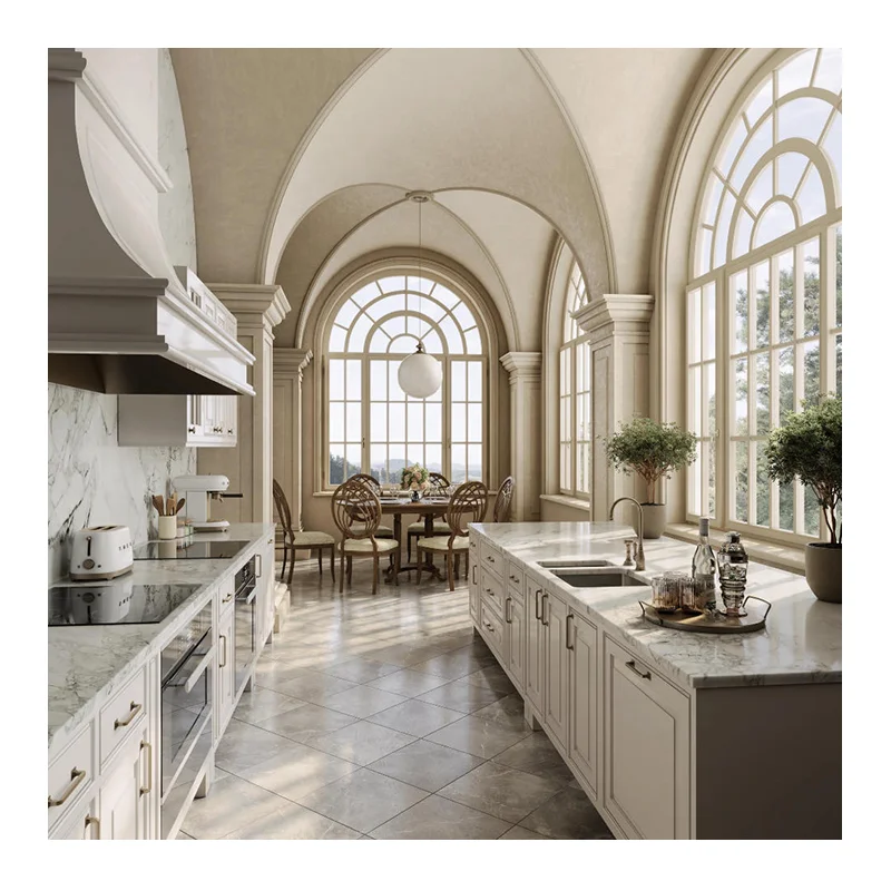 SJUMBO French Style Arched Large Glass Double Glazed Windows Soundproof Screen Door Rod Aluminium Window Frame