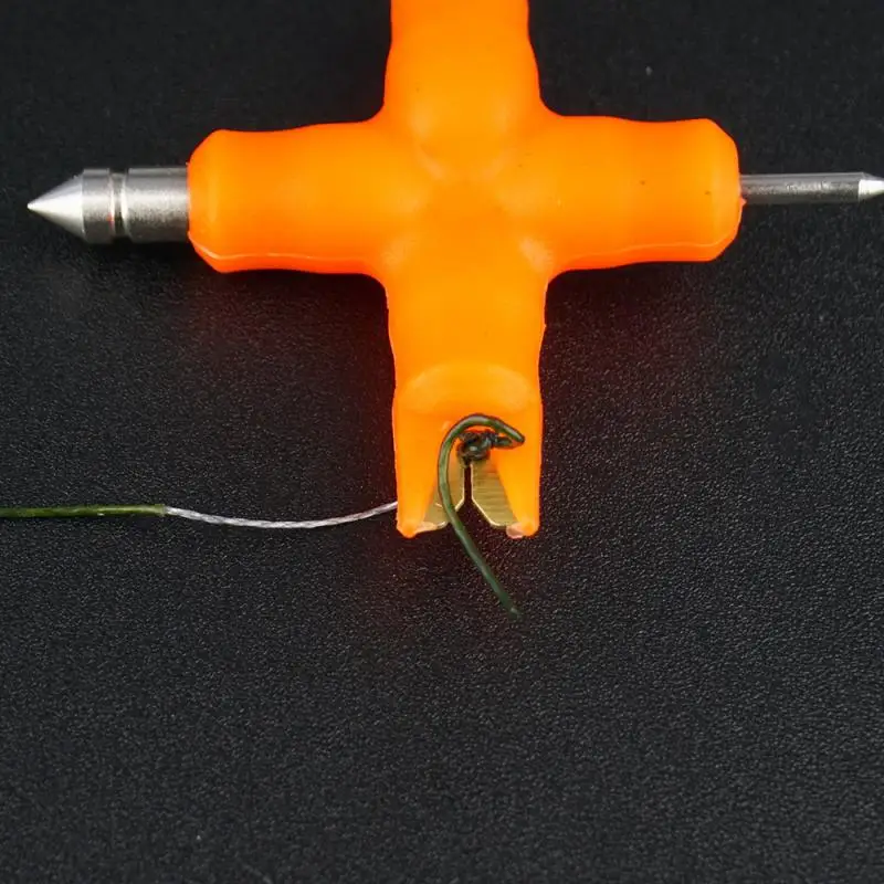 HUA صيد سمك الشبوط 4 في 1 المغلفة جديلة متجرد تلاعب أداة مجتذب خط أداة متعددة الأغراض المحمولة عقدة أداة الصيد الملحقات